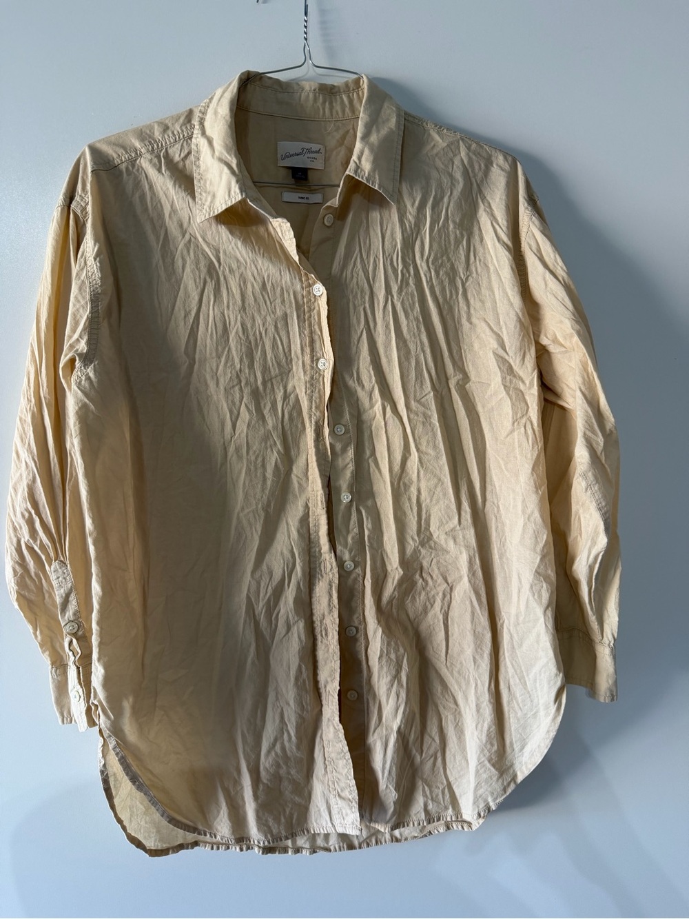Universal Thread Light Yellow Button-Up Shirt 100% cotton